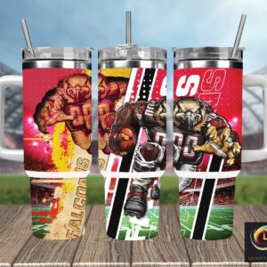 Atlanta Falcons NFL Mascot Custom Stanley Quencher 40oz Stainless Steel Tumbler With Handle