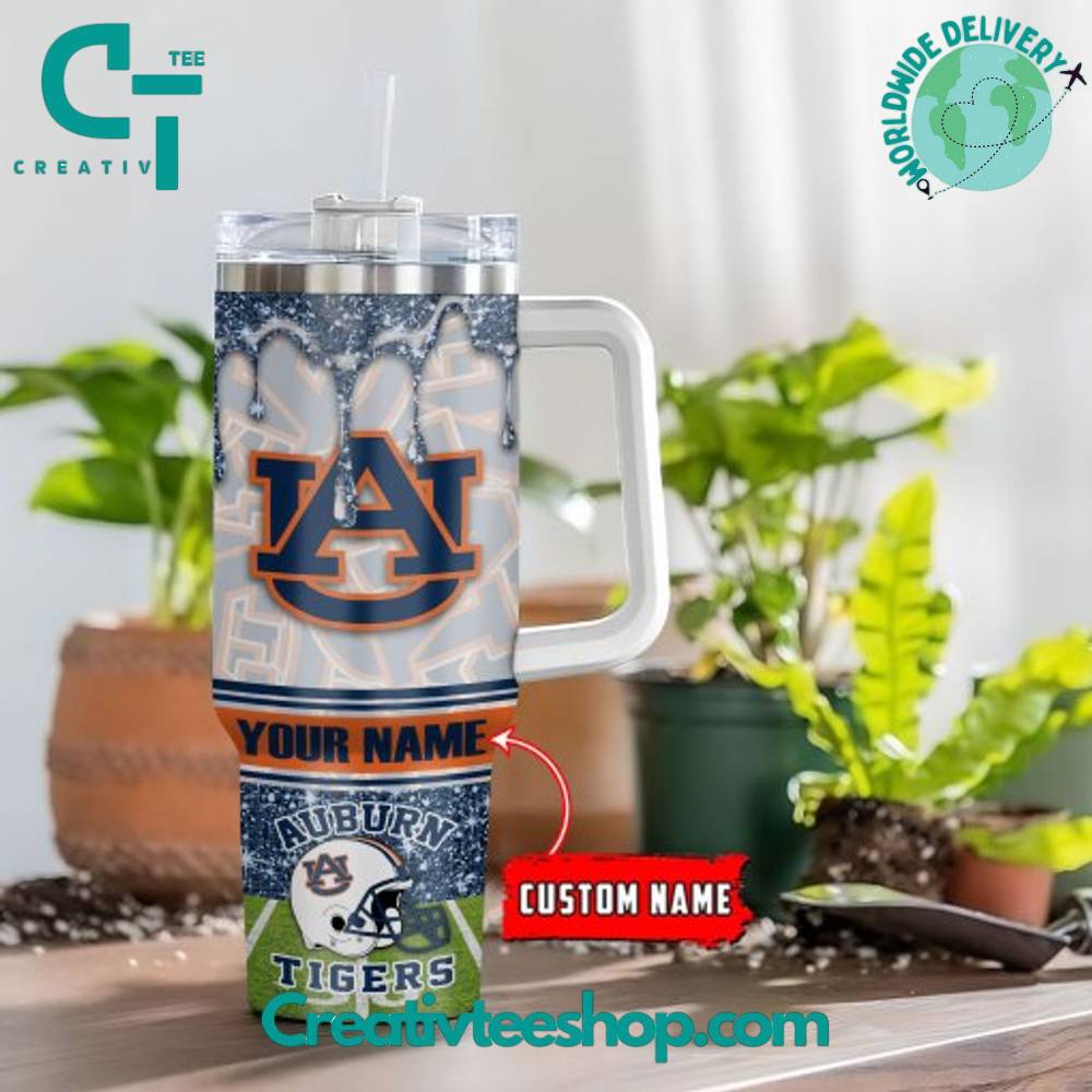 Auburn Tigers NCAA Custom Stanley Quencher 40oz Stainless Steel Tumbler With Handle