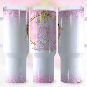 Aurora Sleeping Beauty Disney Cartoon Custom Stanley Quencher 40oz Stainless Steel Tumbler With Handle