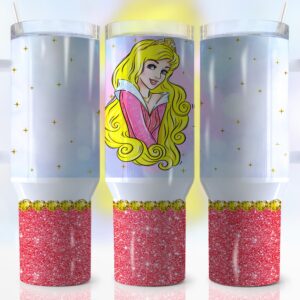 Aurora Sleeping Beauty Disney Cartoon Custom Stanley Quencher 40oz Stainless Steel Tumbler With Handle
