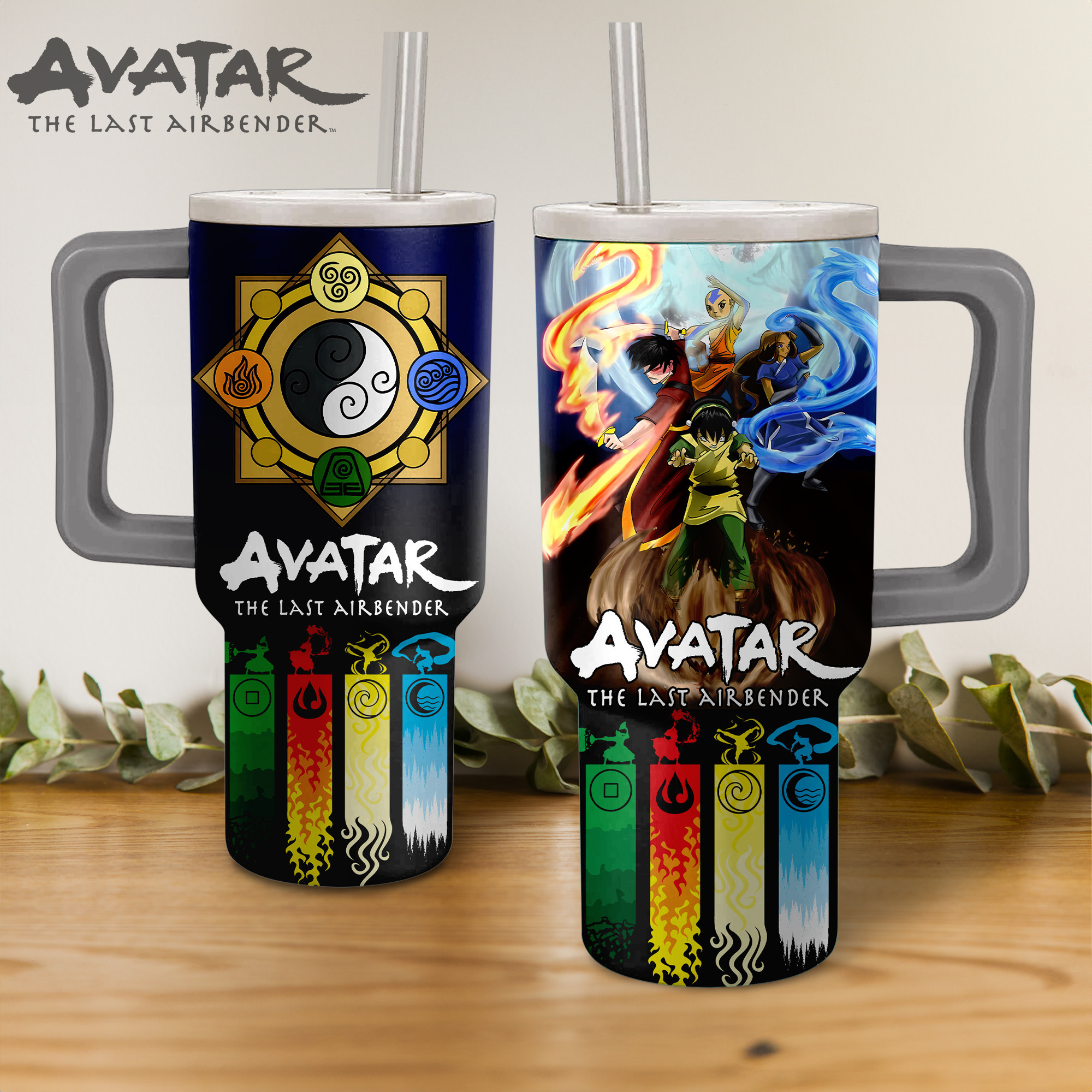 Avatar The Last Airbender Cartoon Custom Stanley Quencher 40oz Stainless Steel Tumbler With Handle