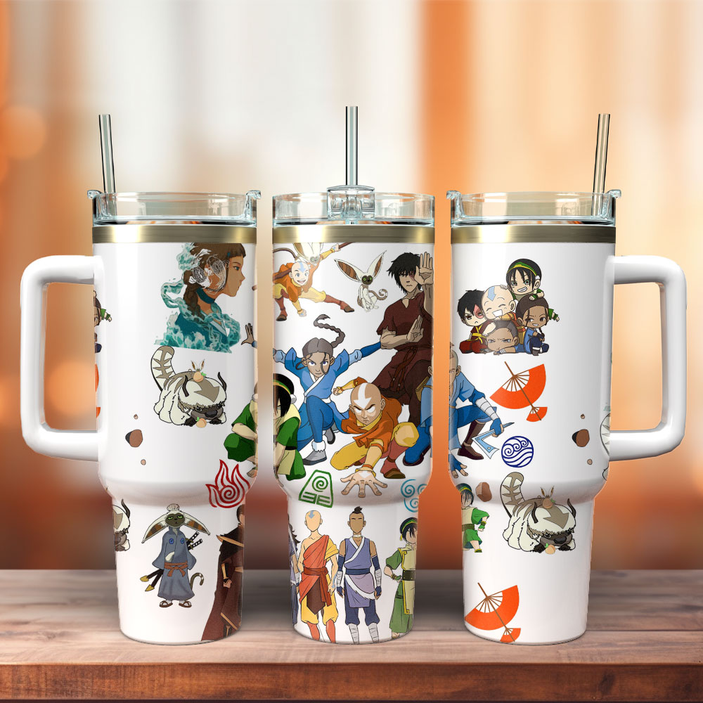 Avatar The Last Airbender TV Series Custom Stanley Quencher 40oz Stainless Steel Tumbler With Handle