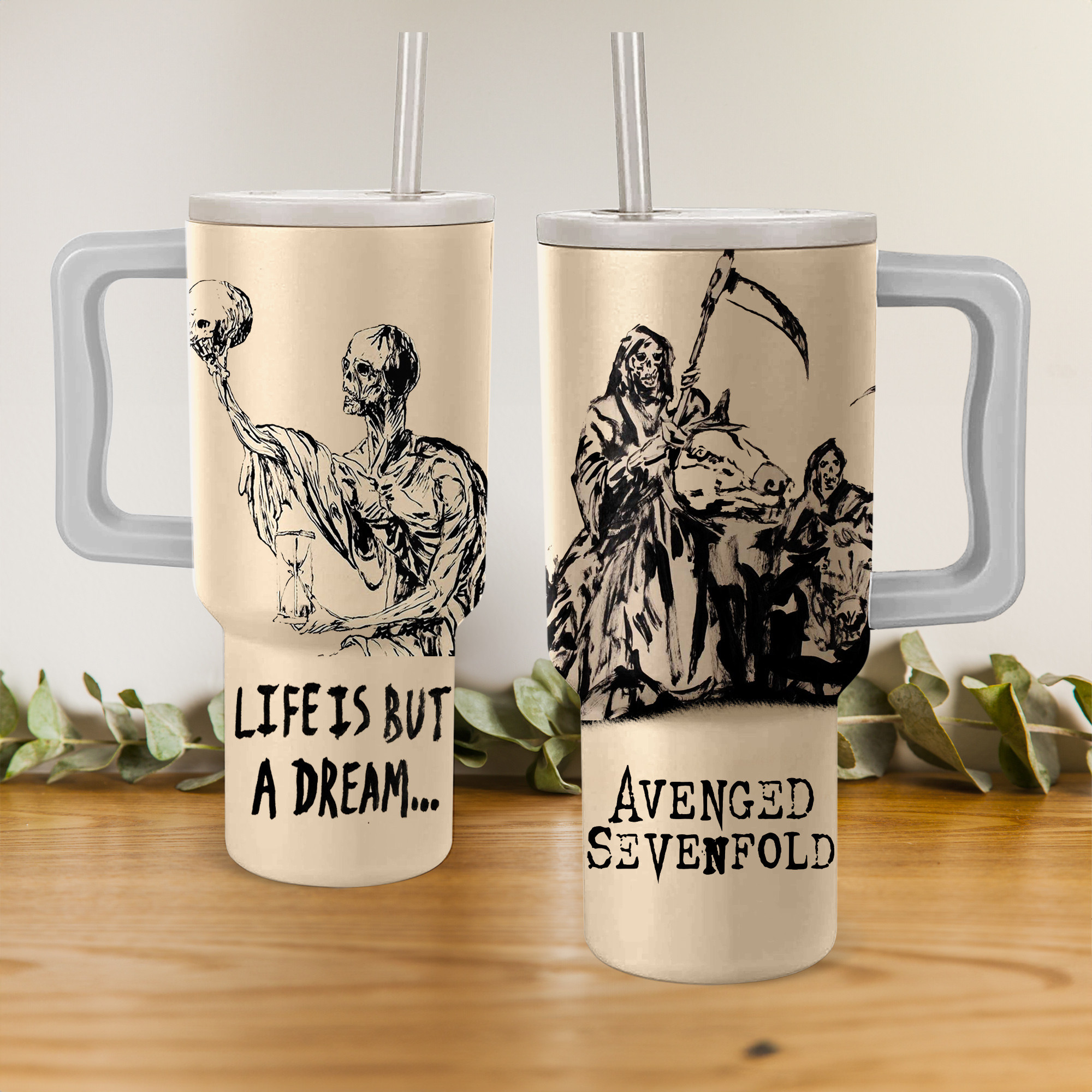 Avenged Sevenfold Music Custom Stanley Quencher 40oz Stainless Steel Tumbler With Handle