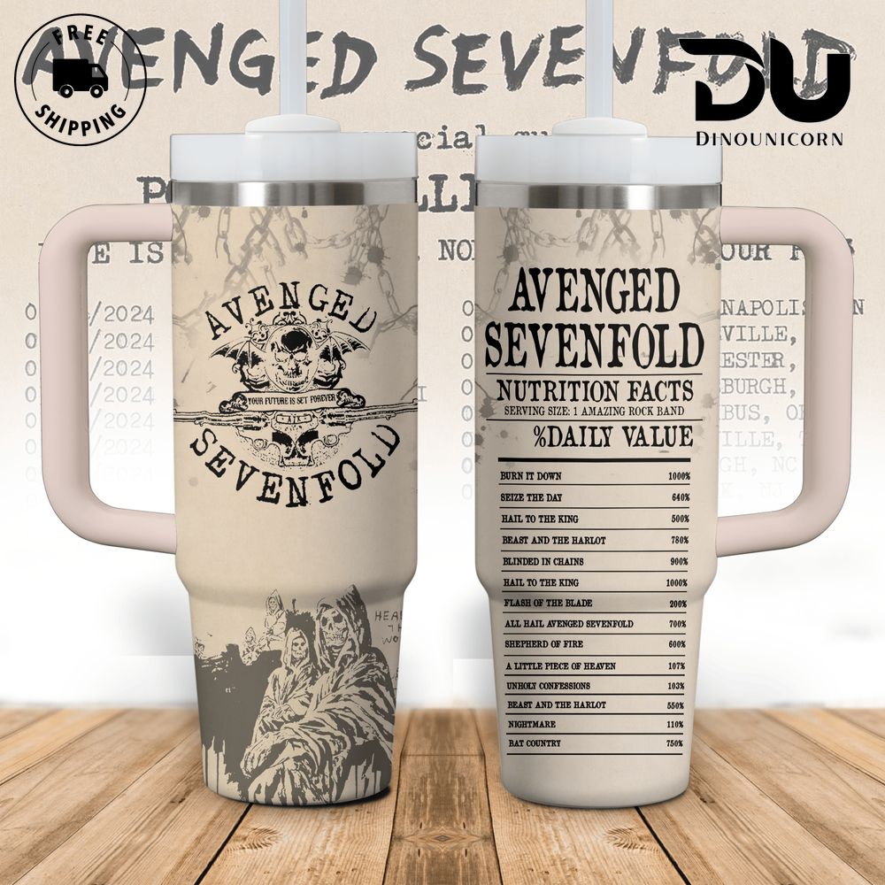 Avenged Sevenfold Music Custom Stanley Quencher 40oz Stainless Steel Tumbler With Handle