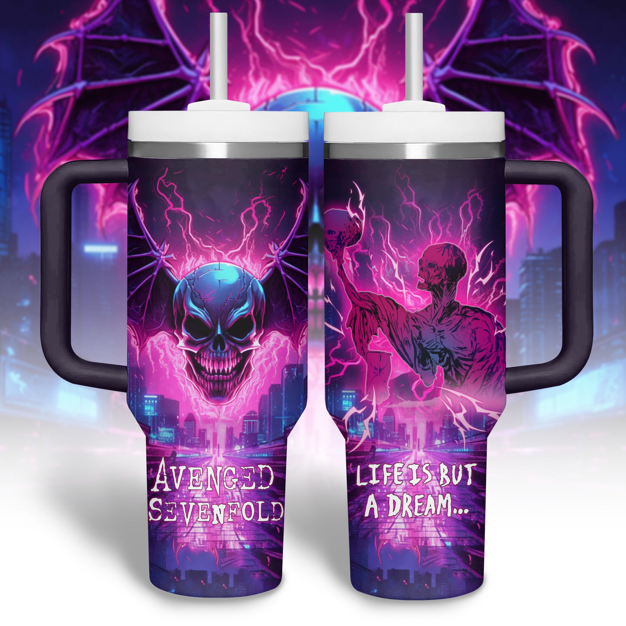 Avenged Sevenfold Music Custom Stanley Quencher 40oz Stainless Steel Tumbler With Handle