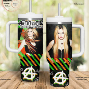 Avril Lavigne Greatest Hits Tour Music Custom Stanley Quencher 40oz Stainless Steel Tumbler With Handle