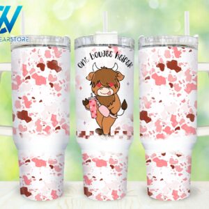 Baby Highland Cow Custom Stanley Quencher 40oz Stainless Steel Tumbler With Handle