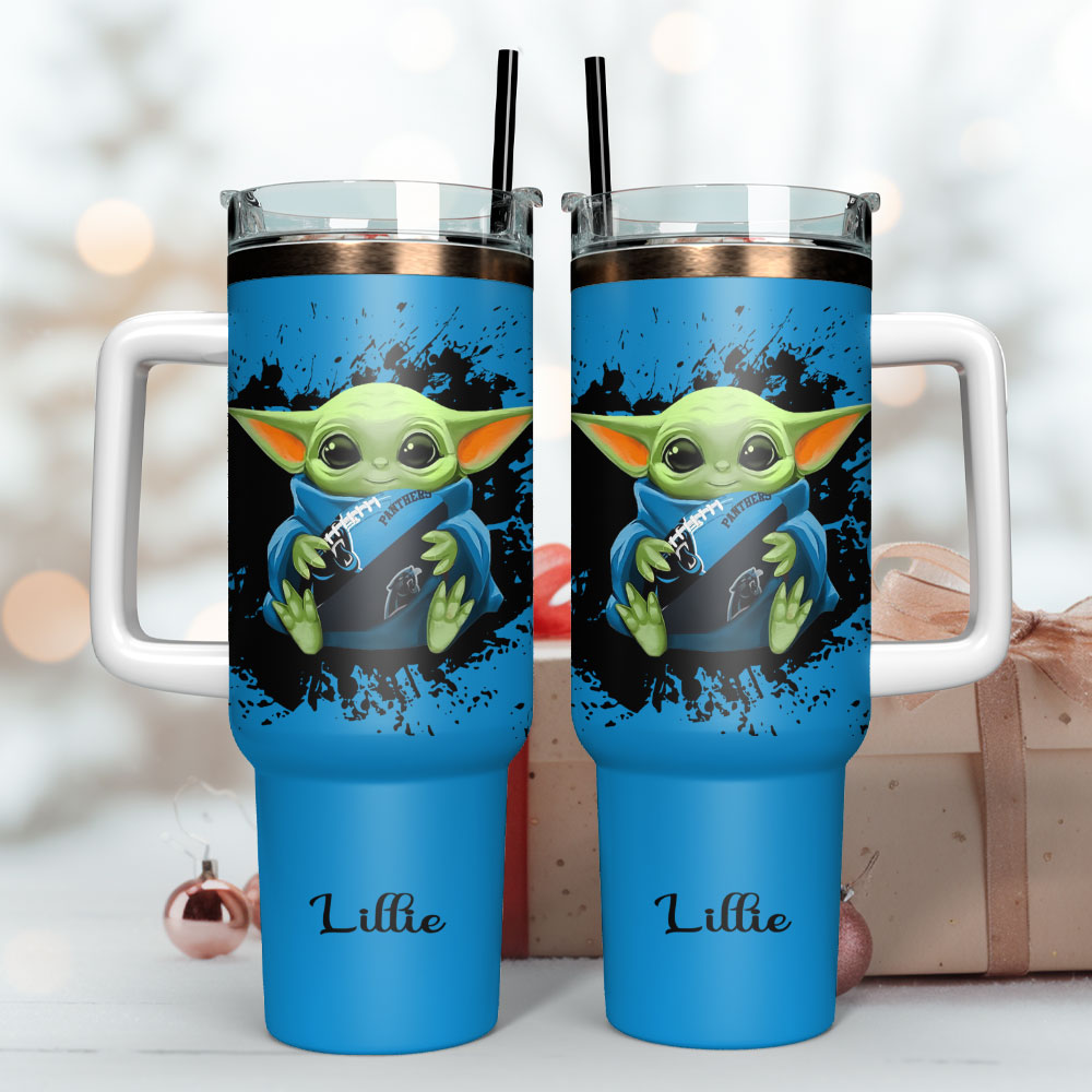 Baby Yoda Movie Custom Stanley Quencher 40oz Stainless Steel Tumbler With Handle
