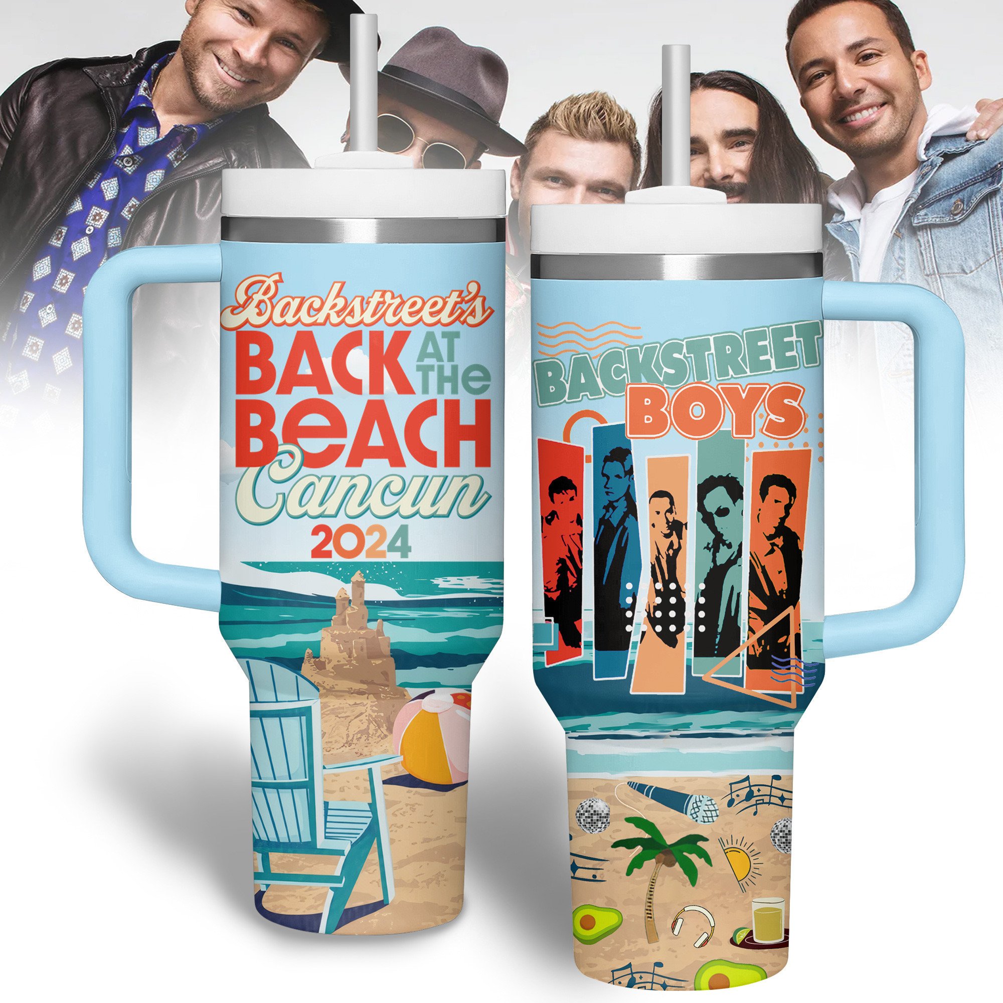 Backstreet Boys Music Custom Stanley Quencher 40oz Stainless Steel Tumbler With Handle