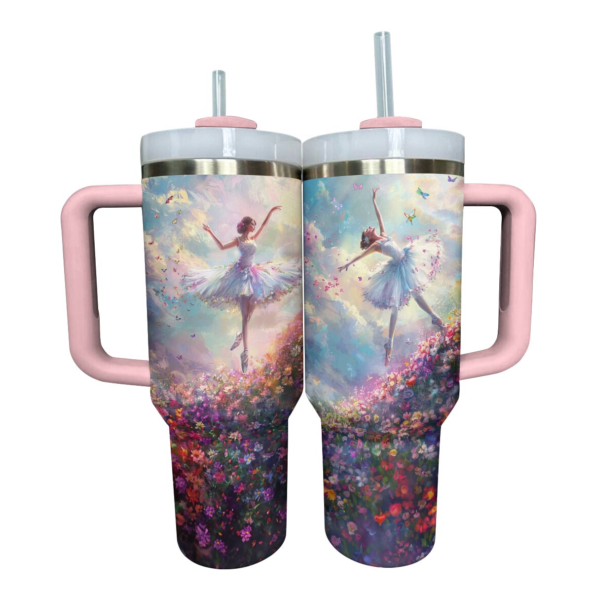 Ballet Lovely Custom Stanley Quencher 40oz Stainless Steel Tumbler With Handle