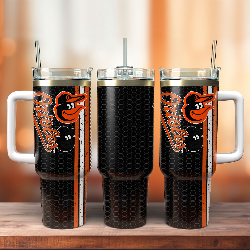 Baltimore Orioles Baseball MLB Sport Custom Stanley Quencher 40oz Stainless Steel Tumbler With Handle