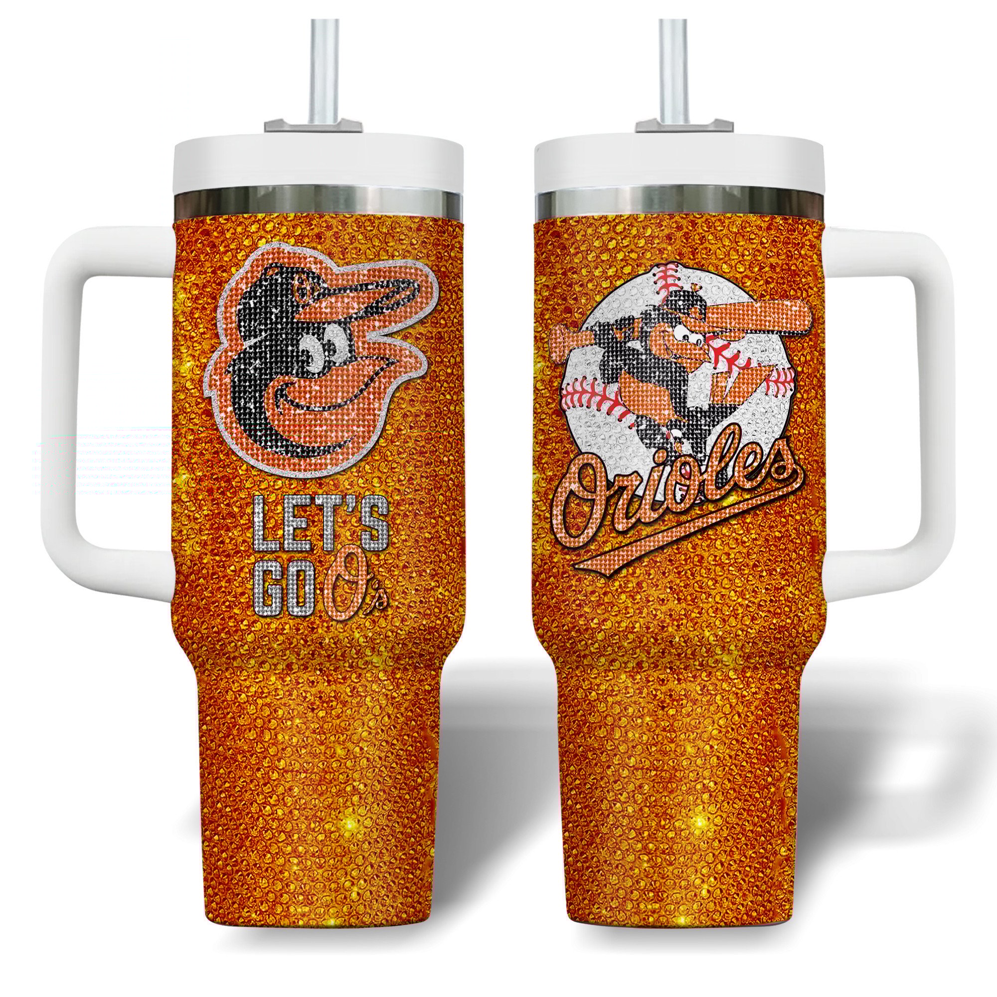 Baltimore Orioles MLB Custom Stanley Quencher 40oz Stainless Steel Tumbler With Handle