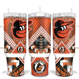 Baltimore Orioles MLB Custom Stanley Quencher 40oz Stainless Steel Tumbler With Handle