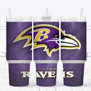 Baltimore Ravens Football NFL Custom Stanley Quencher 40oz Stainless Steel Tumbler With Handle