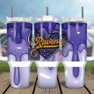 Baltimore Ravens NFL Custom Stanley Quencher 40oz Stainless Steel Tumbler With Handle