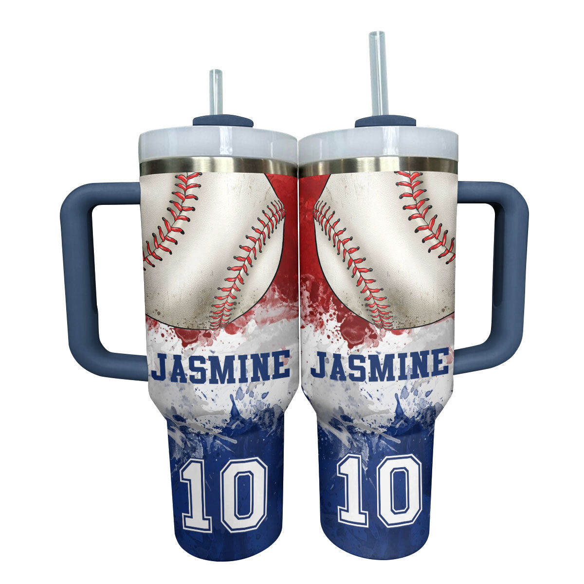 Baseball Custom Stanley Quencher 40oz Stainless Steel Tumbler With Handle