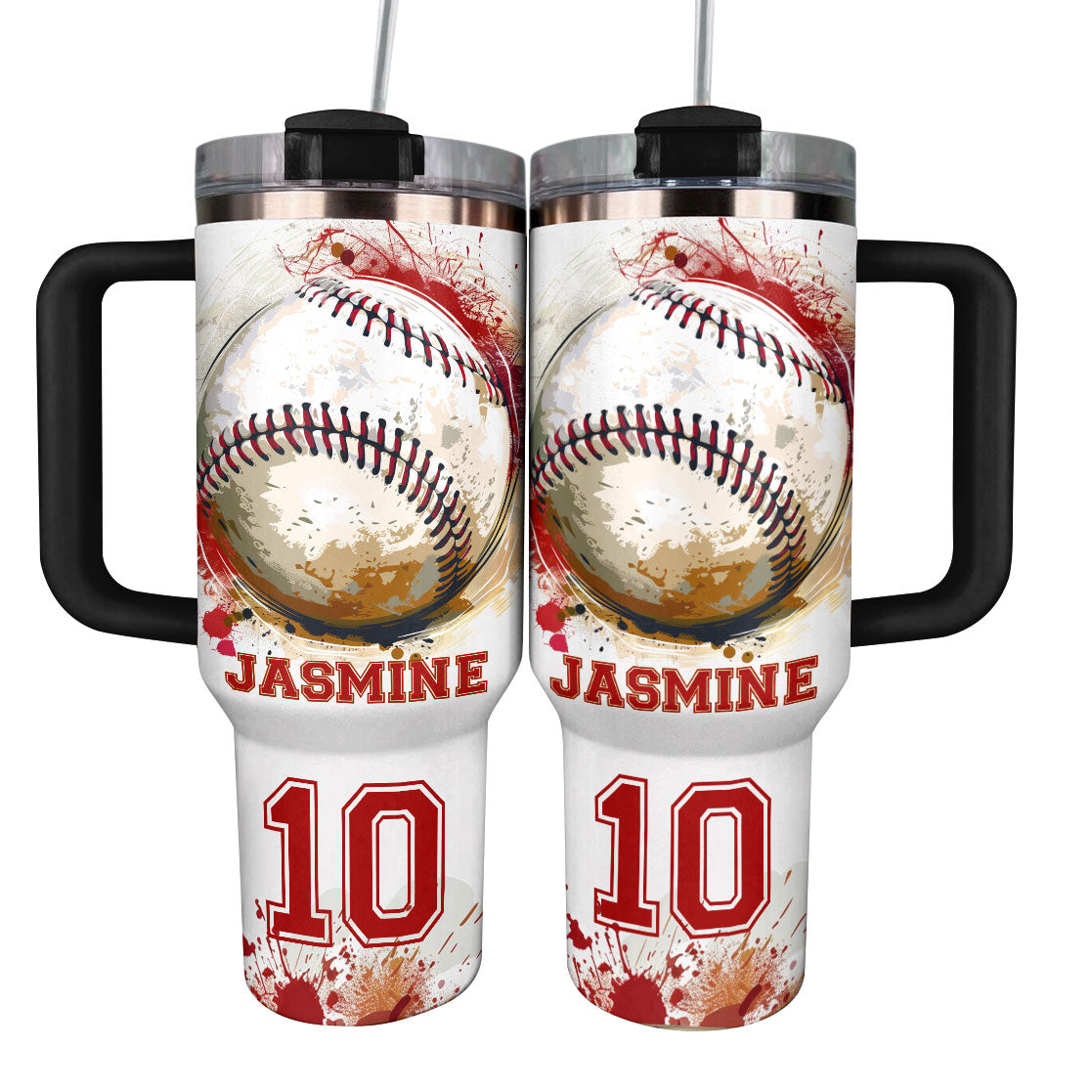 Baseball Custom Stanley Quencher 40oz Stainless Steel Tumbler With Handle