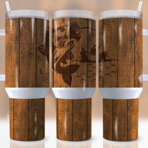 Bass Fishing Custom Stanley Quencher 40oz Stainless Steel Tumbler With Handle