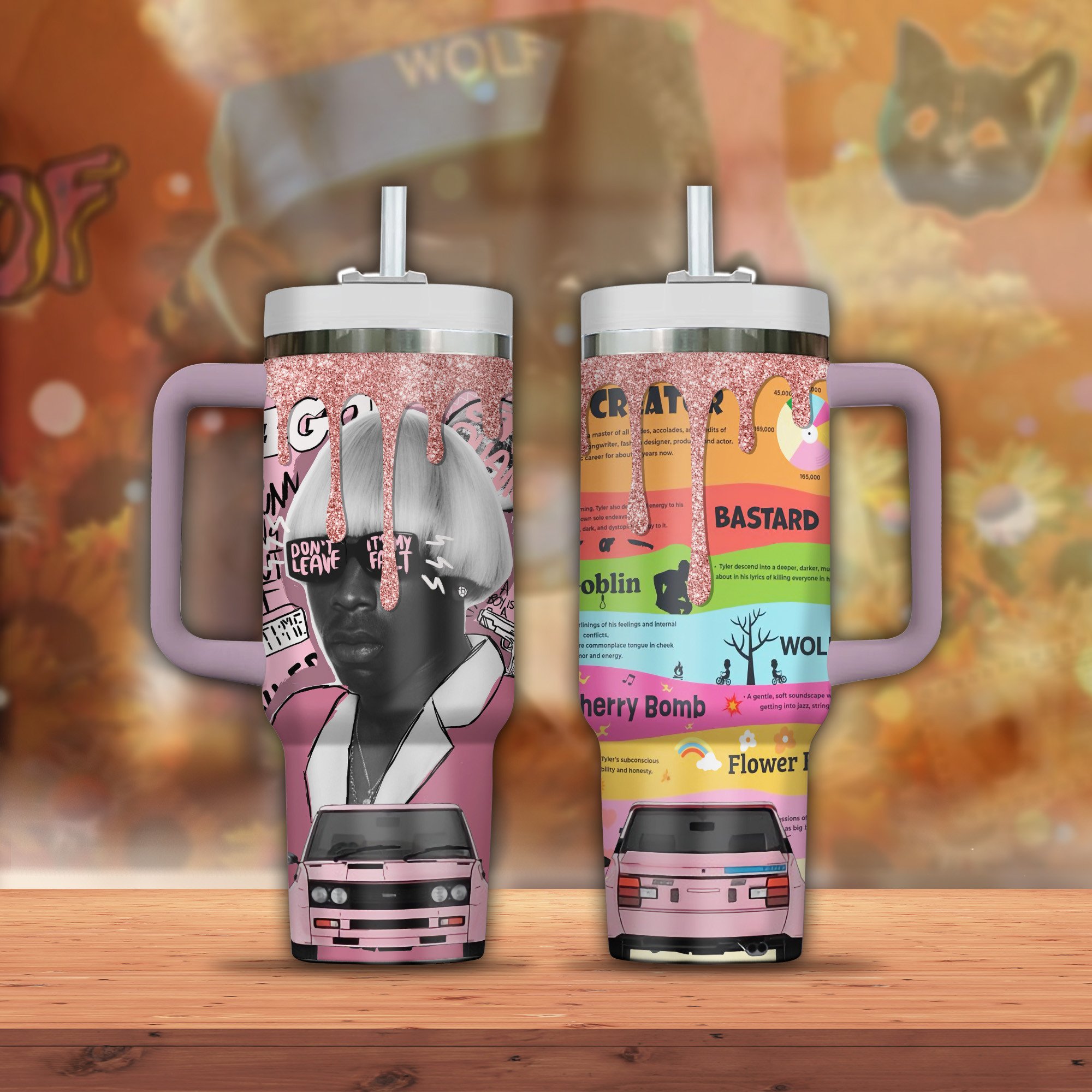 Bastard by Tyler Music Custom Stanley Quencher 40oz Stainless Steel Tumbler With Handle