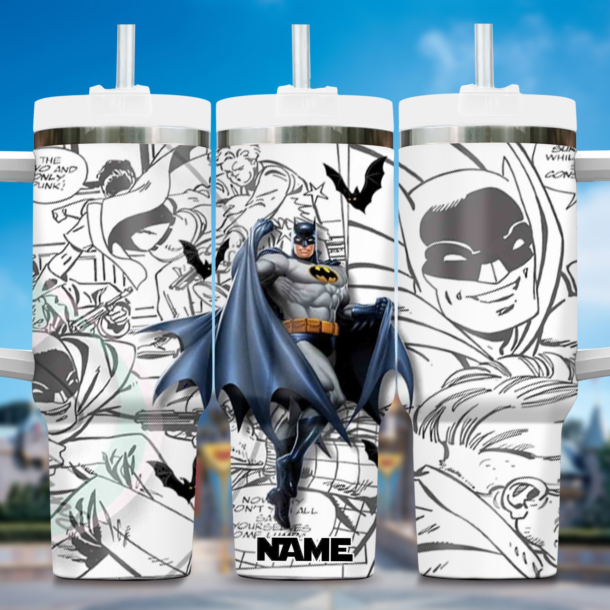 Batman Movies Custom Stanley Quencher 40oz Stainless Steel Tumbler With Handle