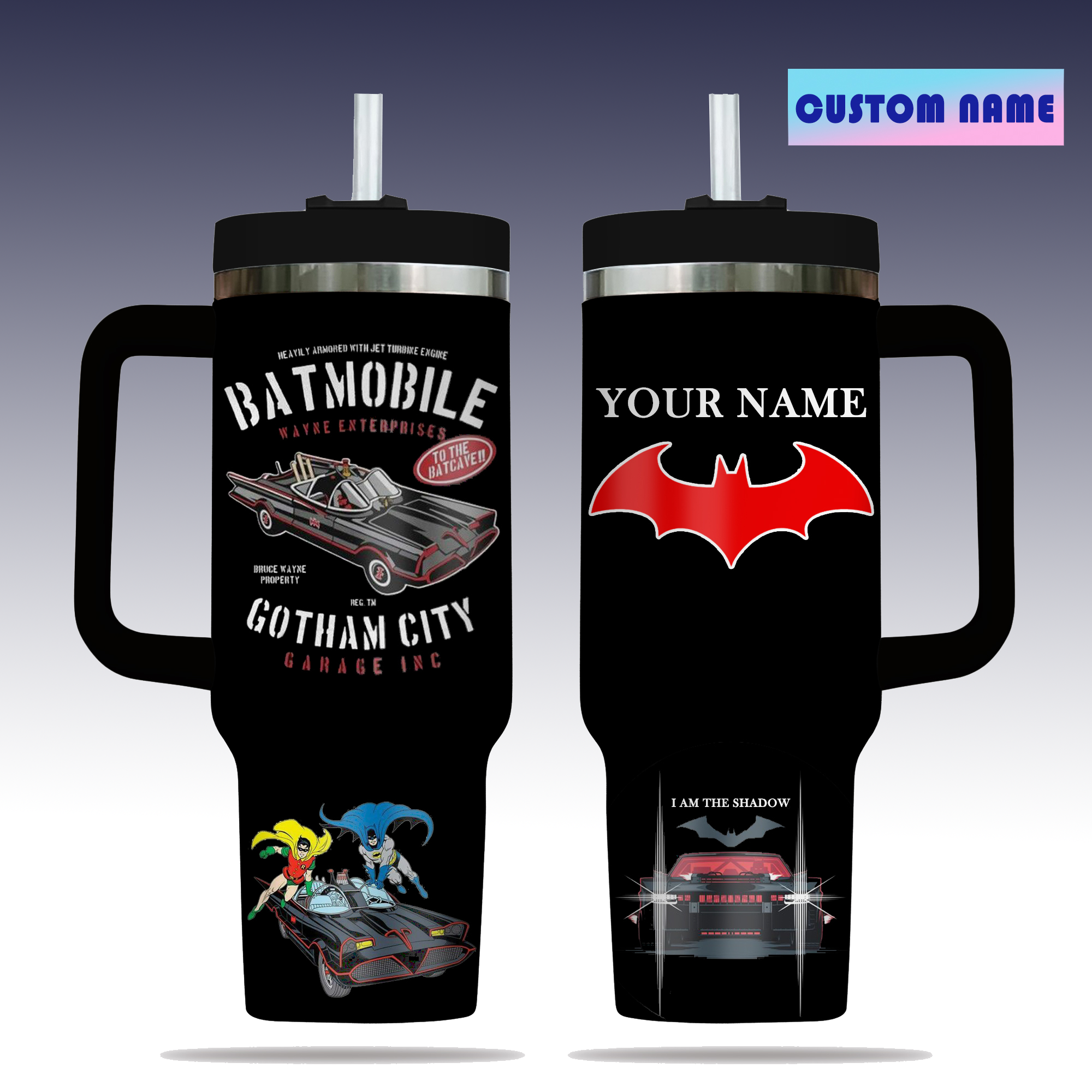 Batman Movies Custom Stanley Quencher 40oz Stainless Steel Tumbler With Handle