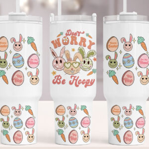 Be Hoppy Rabbit Custom Stanley Quencher 40oz Stainless Steel Tumbler With Handle