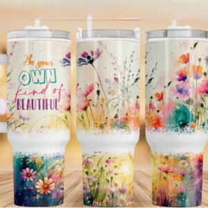 Be Your Own Flower Custom Stanley Quencher 40oz Stainless Steel Tumbler With Handle
