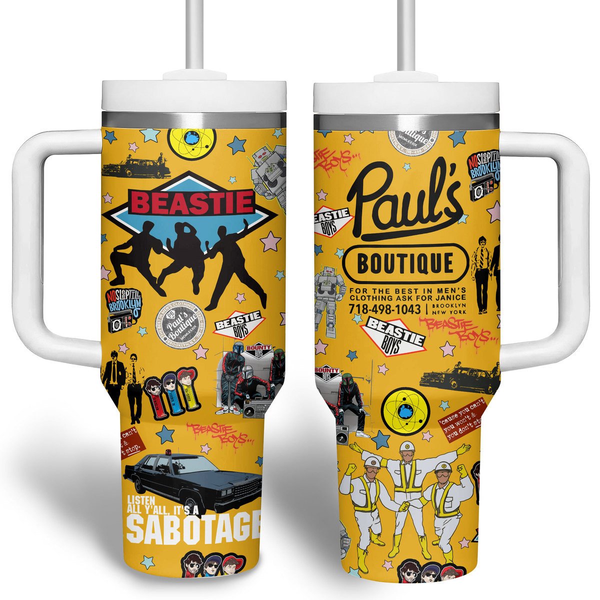Beastie Boys Music Custom Stanley Quencher 40oz Stainless Steel Tumbler With Handle