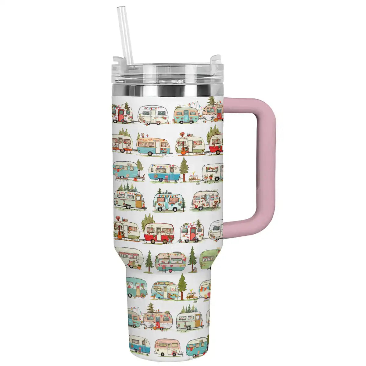 Beautiful Camping Custom Stanley Quencher 40oz Stainless Steel Tumbler With Handle