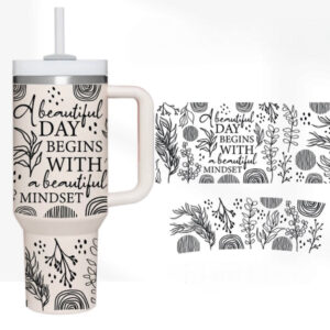 Beautiful Mindset Custom Stanley Quencher 40oz Stainless Steel Tumbler With Handle