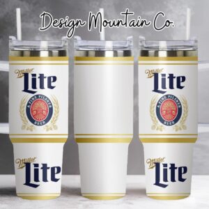 Beer Miller Lite Custom Stanley Quencher 40oz Stainless Steel Tumbler With Handle
