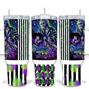 Beetlejuice Movies Custom Stanley Quencher 40oz Stainless Steel Tumbler With Handle