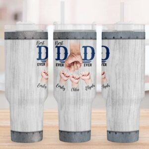 Best Dad Ever Father's Day Custom Stanley Quencher 40oz Stainless Steel Tumbler With Handle