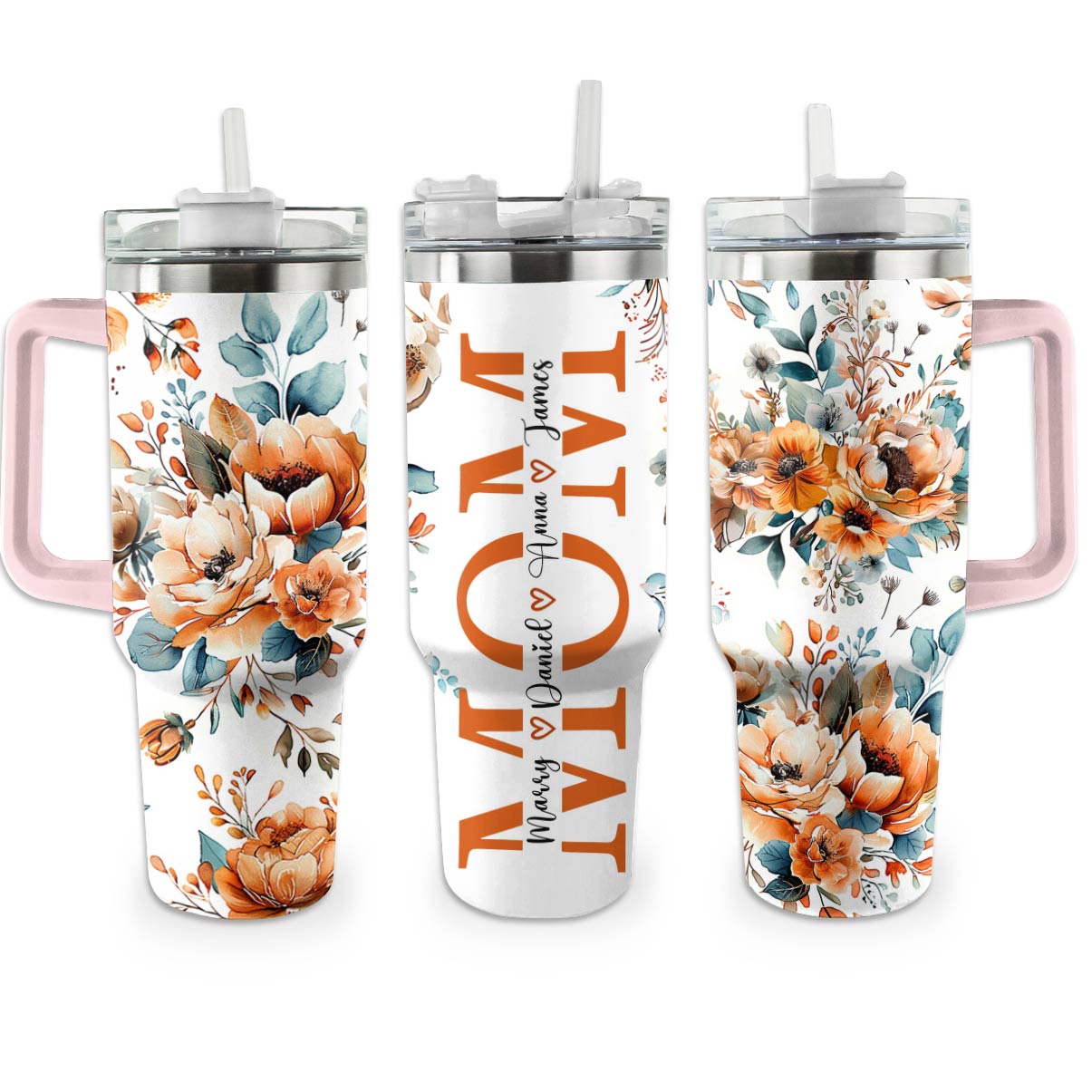 Best Mom Ever Custom Stanley Quencher 40oz Stainless Steel Tumbler With Handle