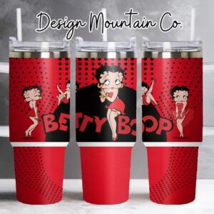 Betty Boop Cartoon Custom Stanley Quencher 40oz Stainless Steel Tumbler With Handle