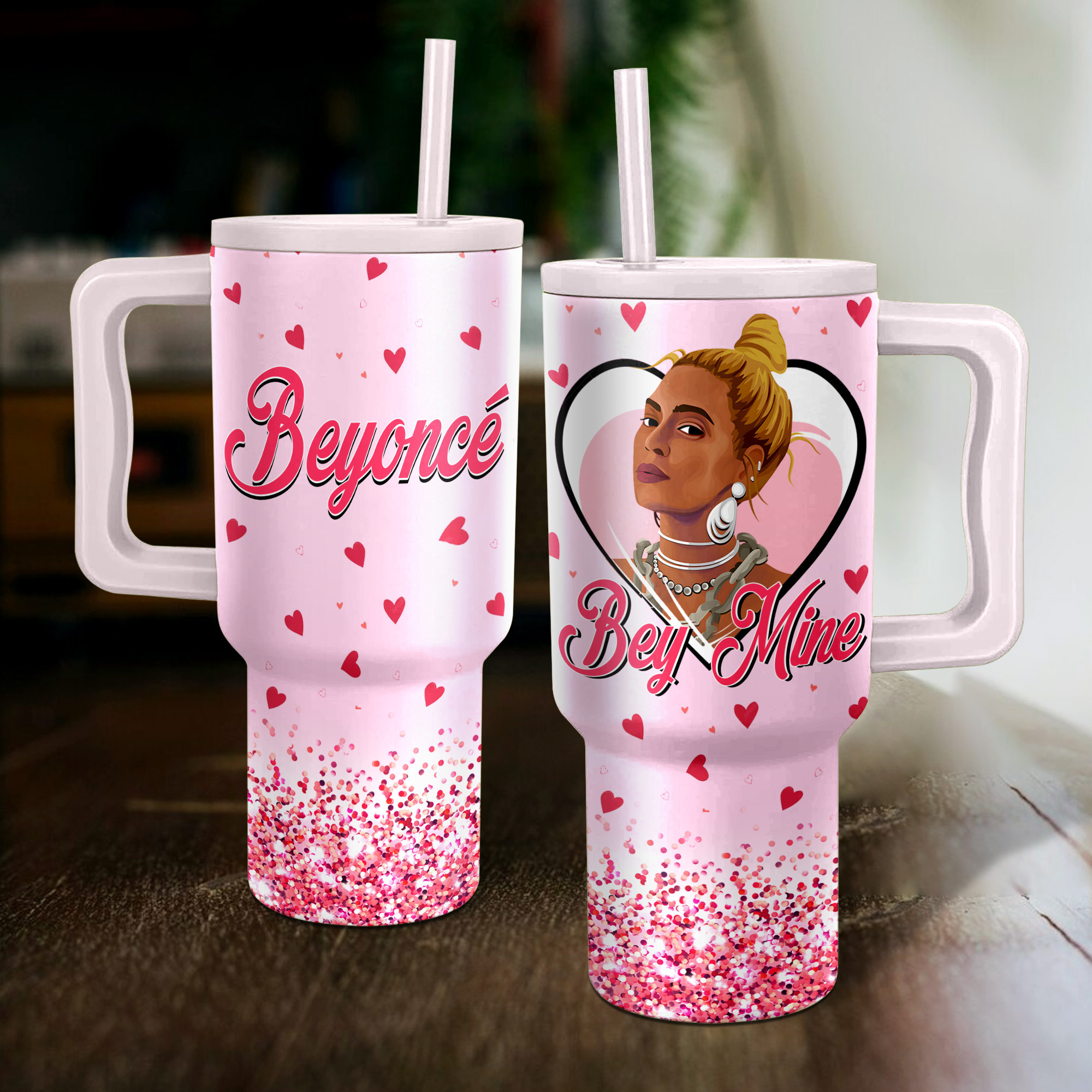 Beyonce Music Custom Stanley Quencher 40oz Stainless Steel Tumbler With Handle