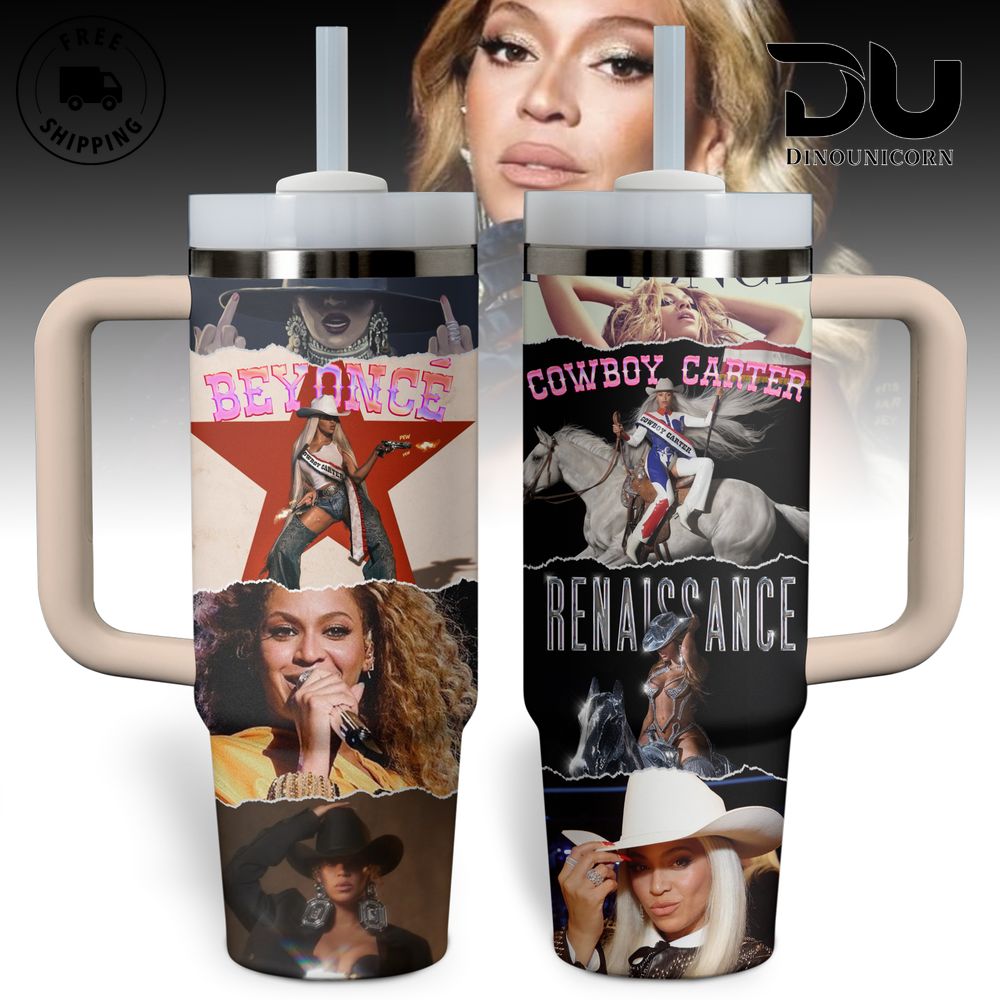 Beyonce Music Custom Stanley Quencher 40oz Stainless Steel Tumbler With Handle