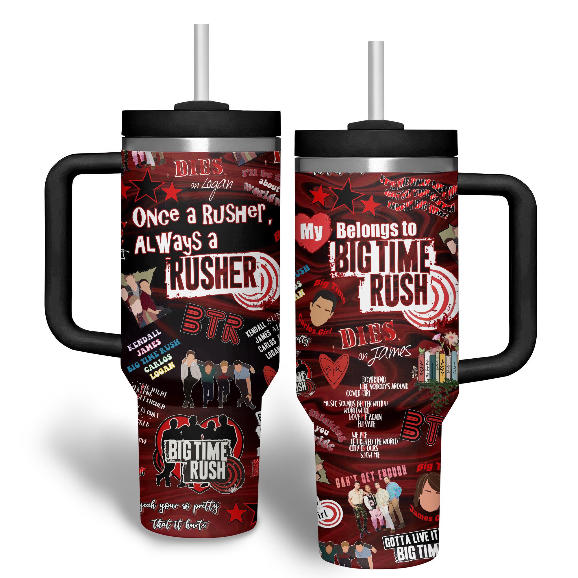 Big Time Rush Music Custom Stanley Quencher 40oz Stainless Steel Tumbler With Handle