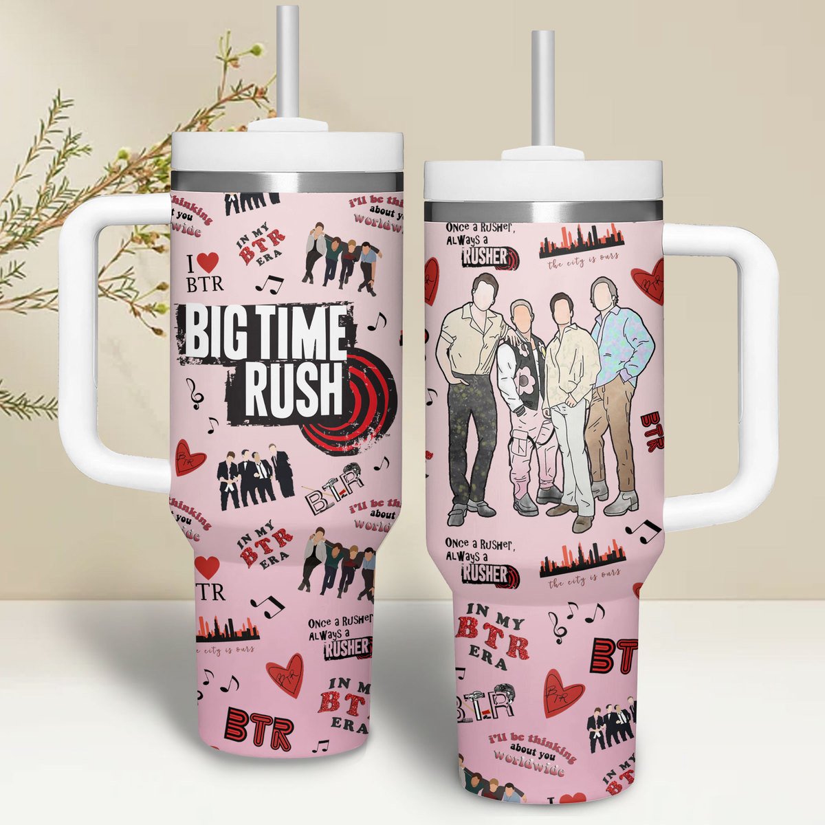 Big Time Rush Music Custom Stanley Quencher 40oz Stainless Steel Tumbler With Handle