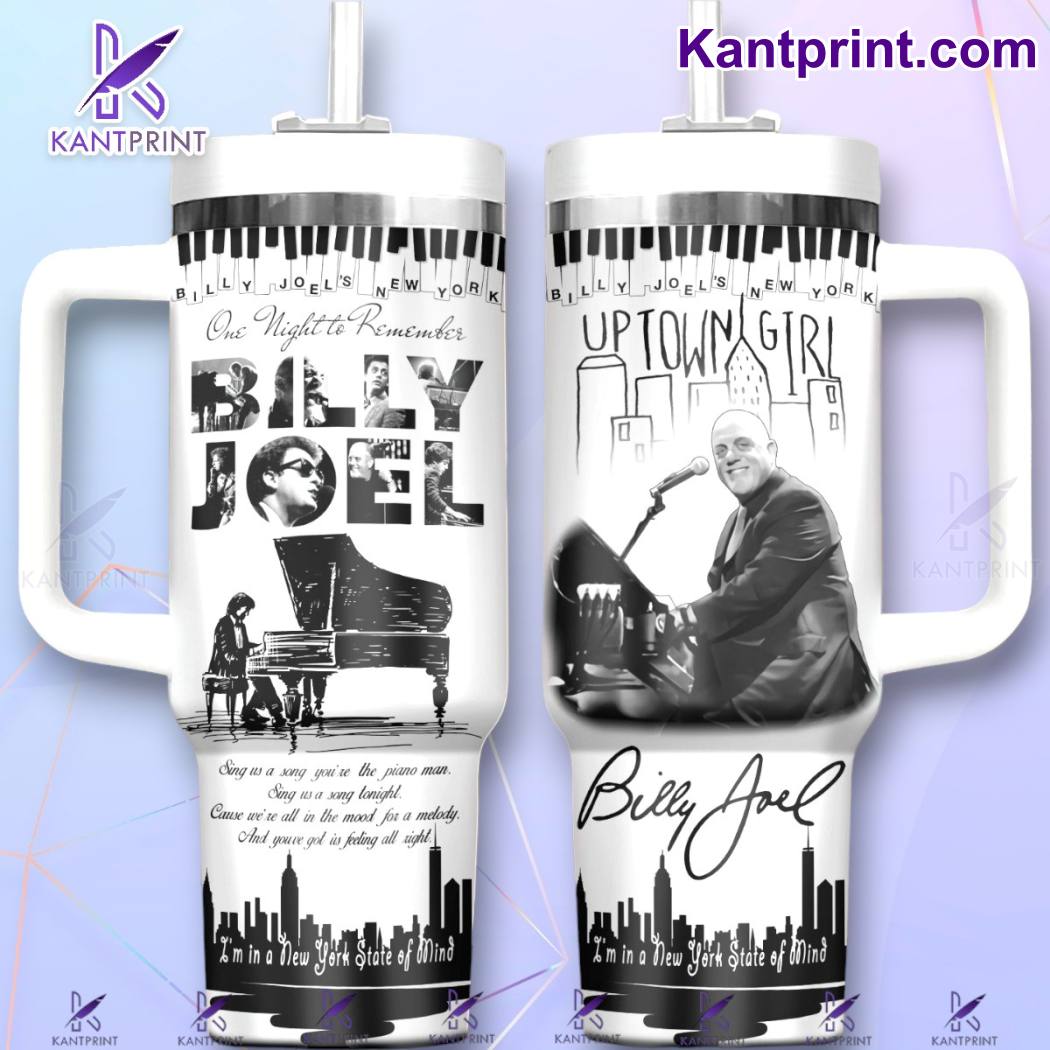 Billy Joel Music Custom Stanley Quencher 40oz Stainless Steel Tumbler With Handle