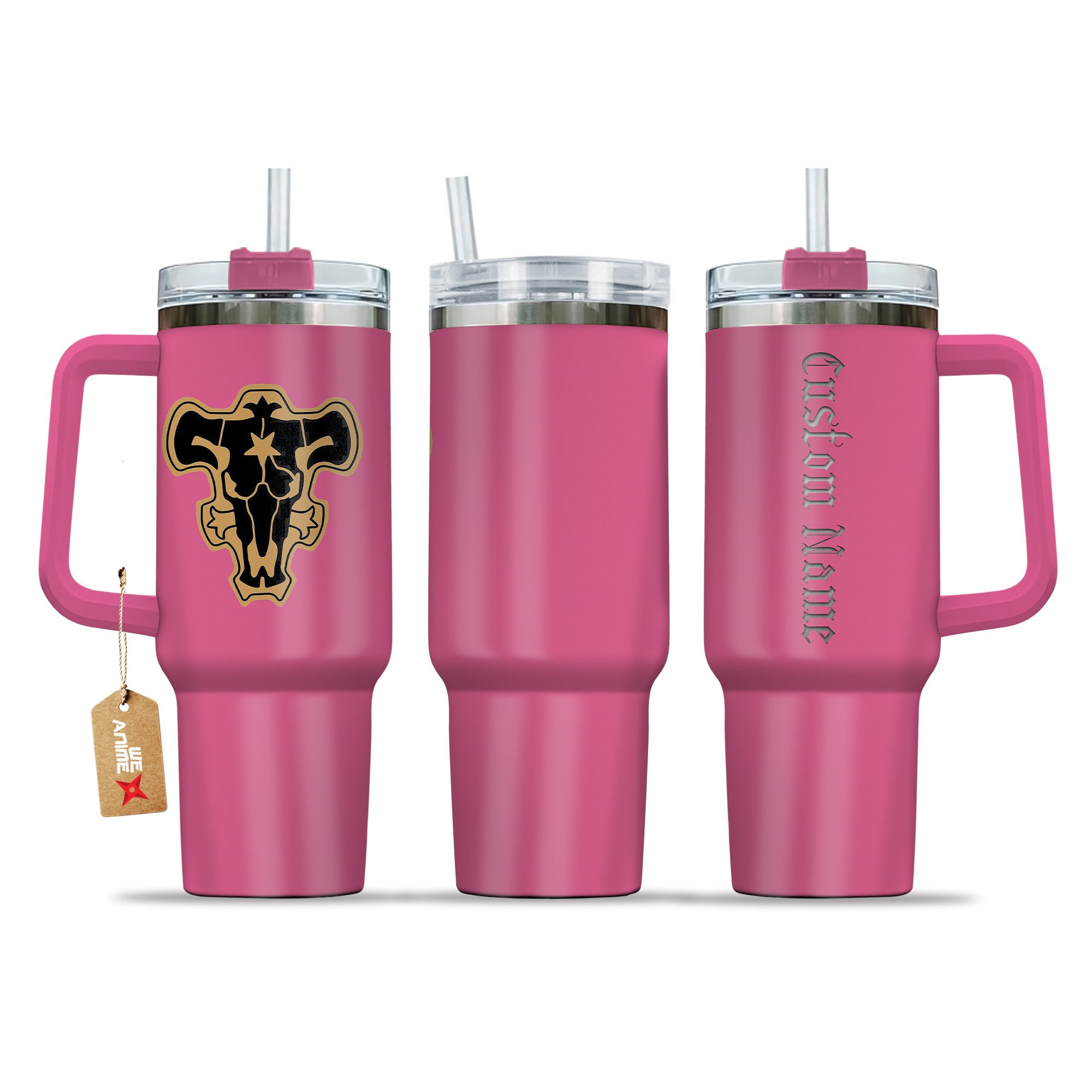 Black Bull Black Clover Anime Custom Stanley Quencher 40oz Stainless Steel Tumbler With Handle