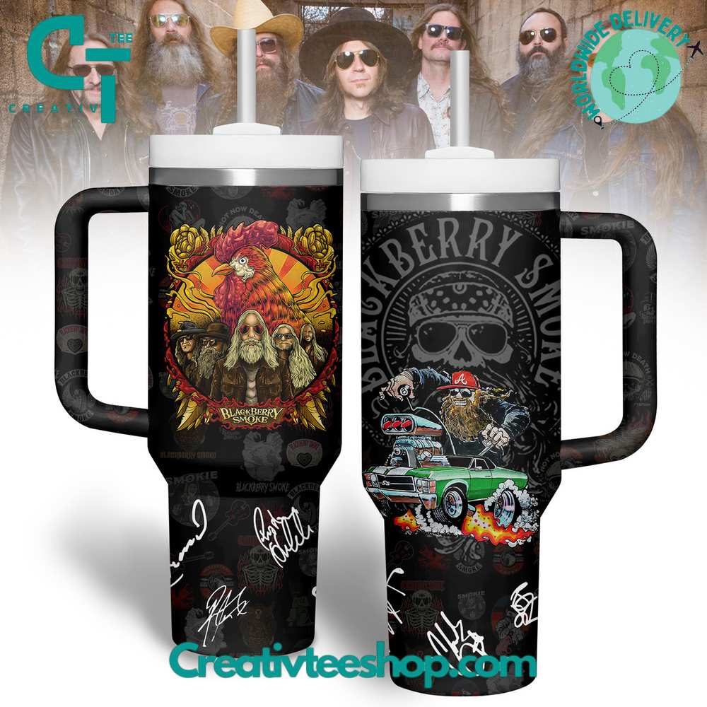 Blackberry Smoke Music Custom Stanley Quencher 40oz Stainless Steel Tumbler With Handle