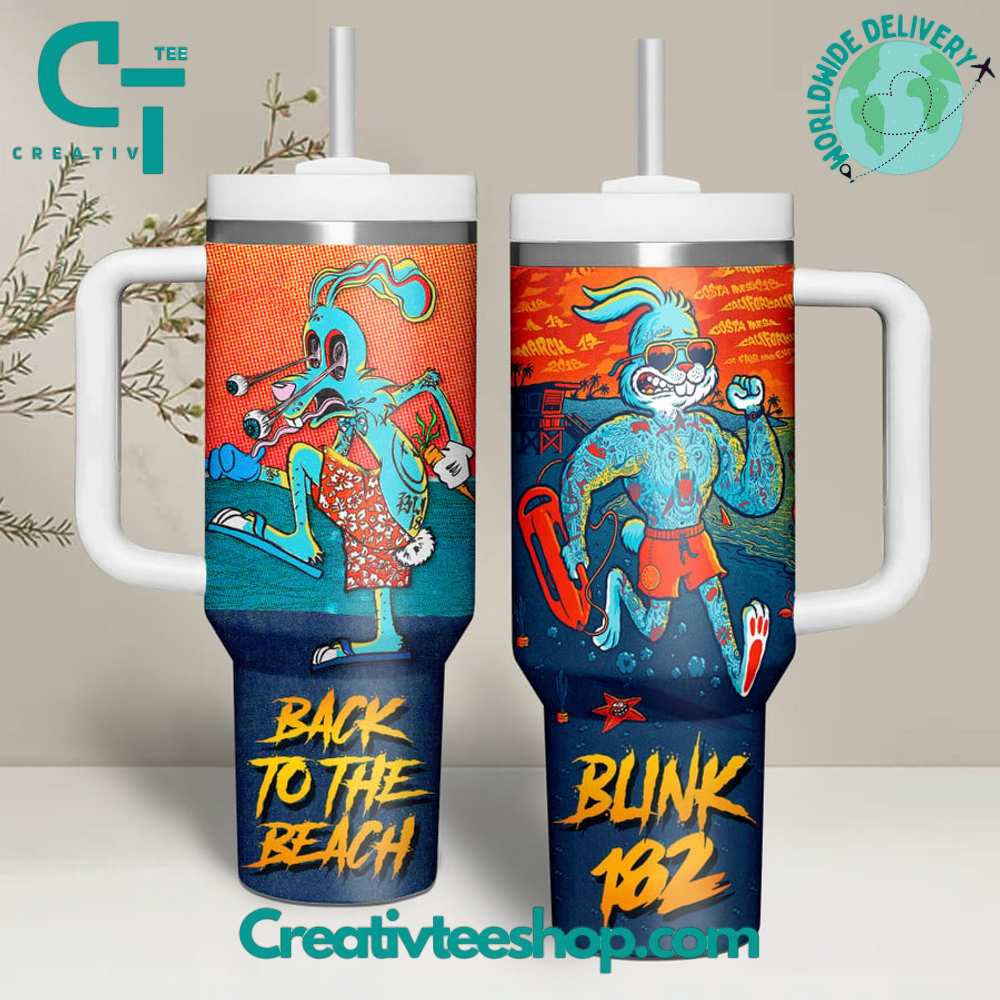 Blink-182 Music Custom Stanley Quencher 40oz Stainless Steel Tumbler With Handle