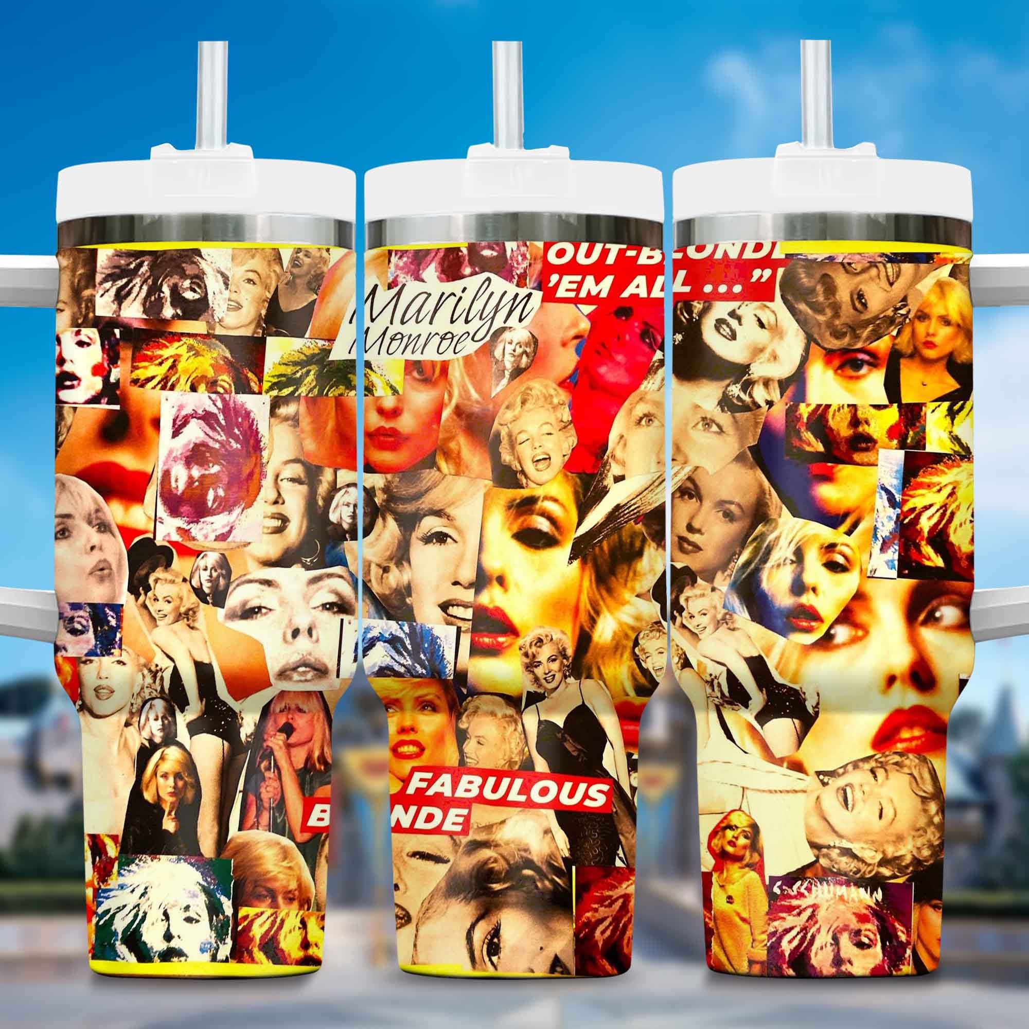 Blondie Music Custom Stanley Quencher 40oz Stainless Steel Tumbler With Handle