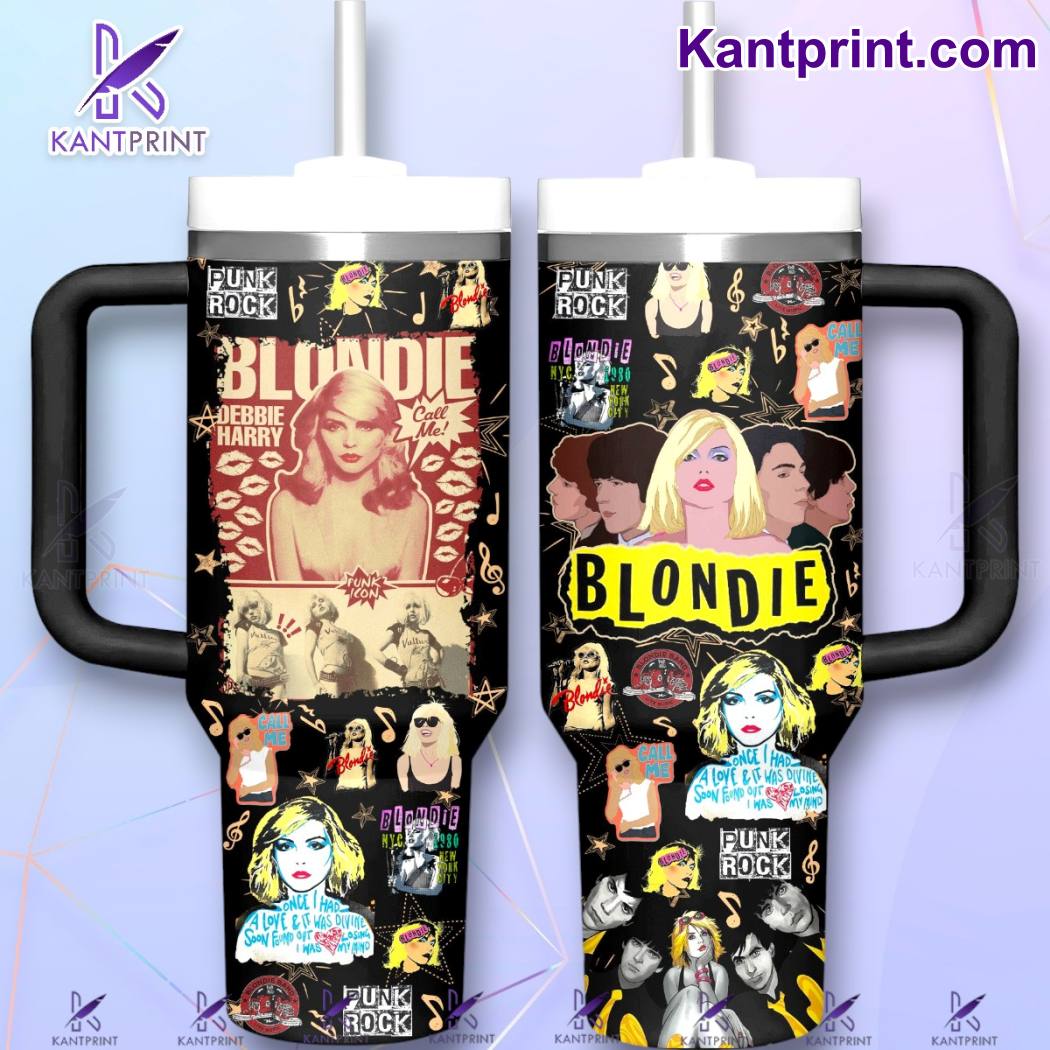 Blondie Music Custom Stanley Quencher 40oz Stainless Steel Tumbler With Handle