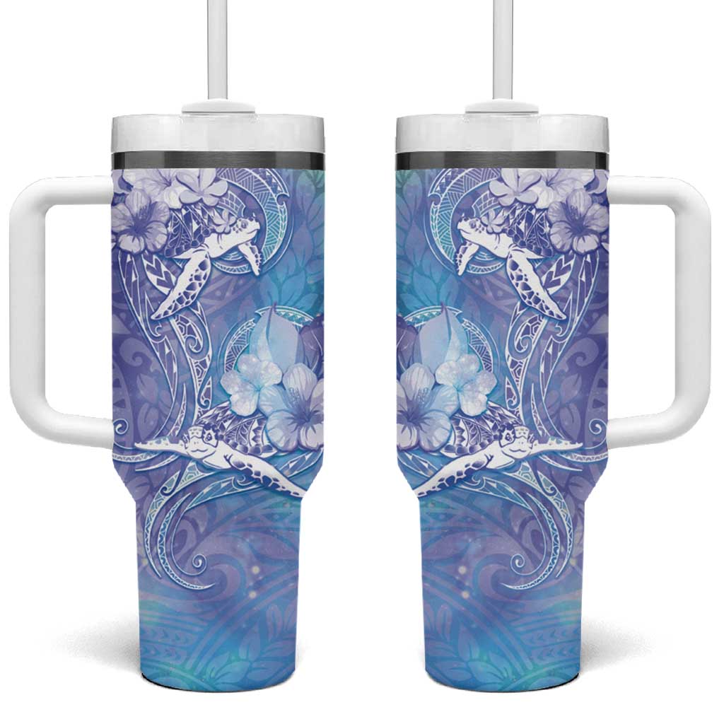  Blue Sea Turtle Heart Love Custom Stanley Quencher 40oz Stainless Steel Tumbler With Handle