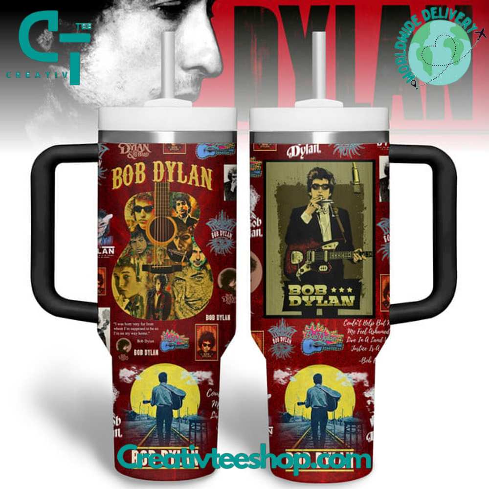 Bob Dylan Music Custom Stanley Quencher 40oz Stainless Steel Tumbler With Handle