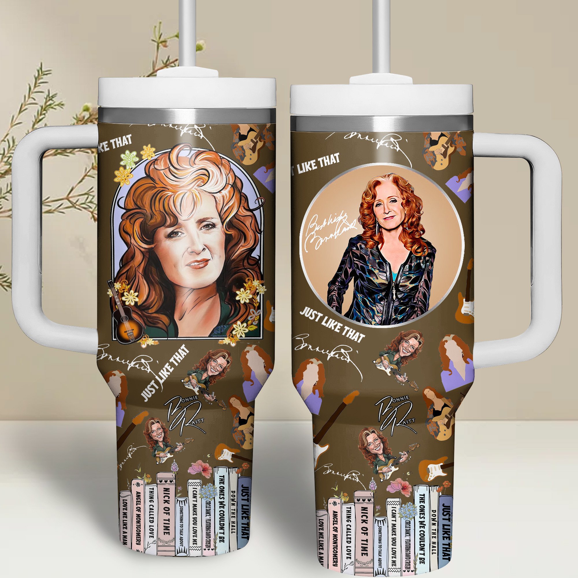 Bonnie Raitt Music Custom Stanley Quencher 40oz Stainless Steel Tumbler With Handle