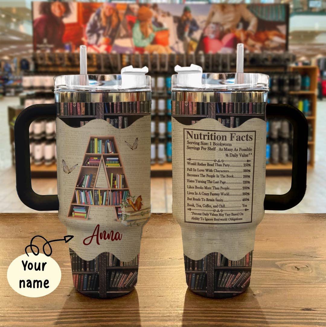Books Custom Stanley Quencher 40oz Stainless Steel Tumbler With Handle
