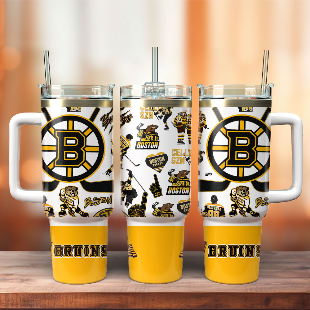 Boston Bruins NHL Sport Custom Stanley Quencher 40oz Stainless Steel Tumbler With Handle
